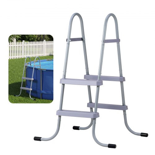 VEVOR Above Ground Pool Ladder, 2-Step Steel A-Frame Swimming Pool Stairs for 33 in High Wall, 300 lbs Capacity Entry/Exit Steps with Secure Non-Slip Sturdy Wide Step, Easy Setup Outdoor, Gray - DSYCTTGKAXHSFCQJR001V0 - view 2