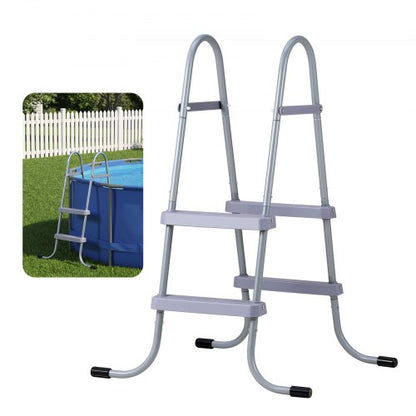 VEVOR Above Ground Pool Ladder, 2-Step Steel A-Frame Swimming Pool Stairs for 33 in High Wall, 300 lbs Capacity Entry/Exit Steps with Secure Non-Slip Sturdy Wide Step, Easy Setup Outdoor, Gray - DSYCTTGKAXHSFCQJR001V0 - view 2