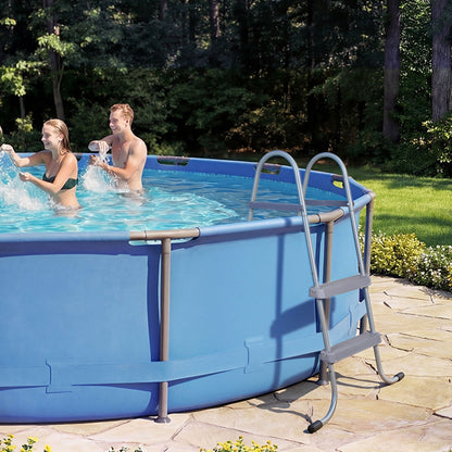 VEVOR Above Ground Pool Ladder, 2-Step Steel A-Frame Swimming Pool Stairs for 33 in High Wall, 300 lbs Capacity Entry/Exit Steps with Secure Non-Slip Sturdy Wide Step, Easy Setup Outdoor, Gray - DSYCTTGKAXHSFCQJR001V0 - view 9