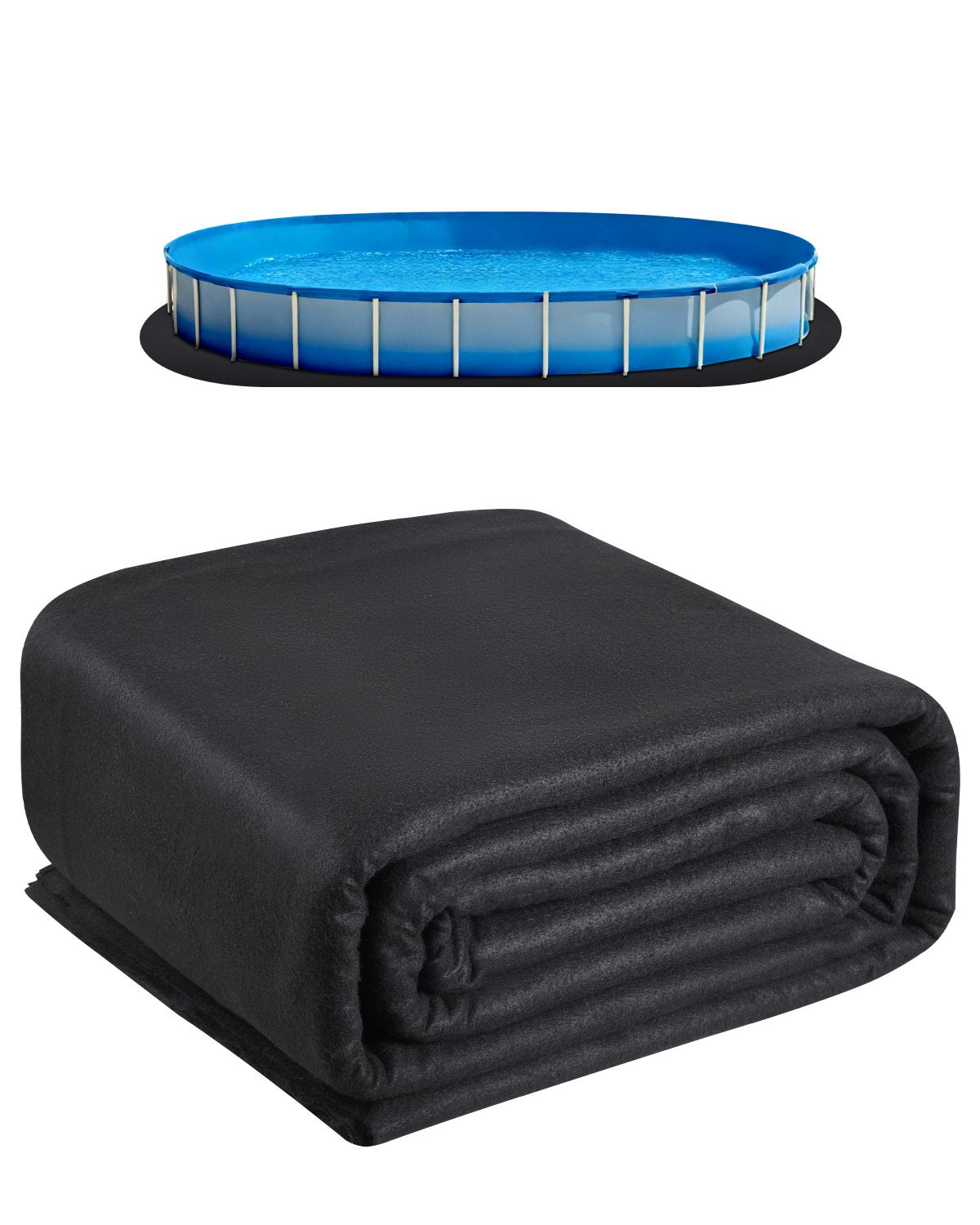 VEVOR Oval Pool Liner Pad, 15 x 30 ft Pool Liner Pad for Above Ground Swimming Pools, Extra-Thick Pool Mat, Prevents Punctures, Recycled Geotextile Material Underlayment Pad, Extend Liner Life - DSYYCDDOVAL175AMR001V0 - view 1