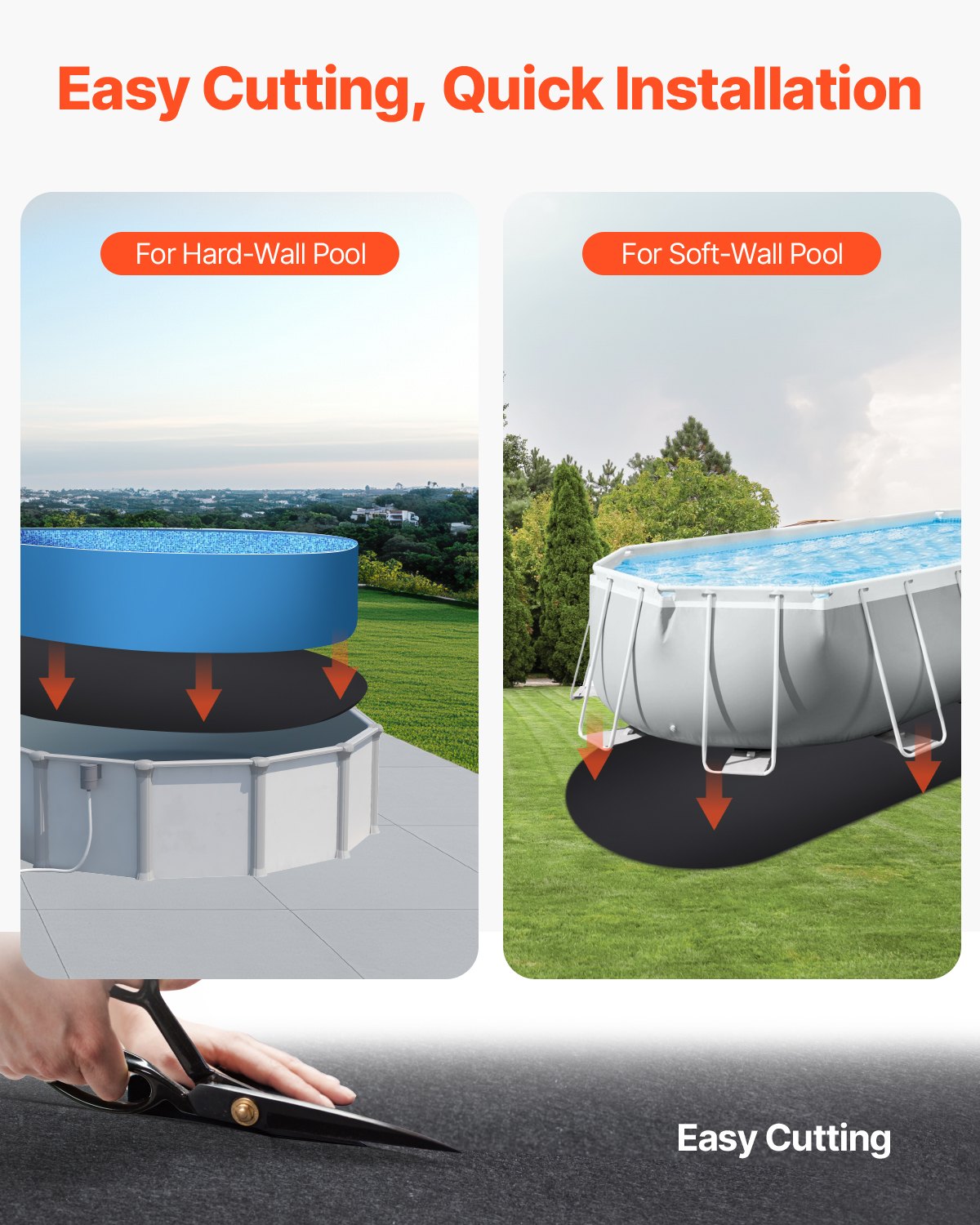 VEVOR Oval Pool Liner Pad, 15 x 30 ft Pool Liner Pad for Above Ground Swimming Pools, Extra-Thick Pool Mat, Prevents Punctures, Recycled Geotextile Material Underlayment Pad, Extend Liner Life - DSYYCDDOVAL175AMR001V0 - view 5