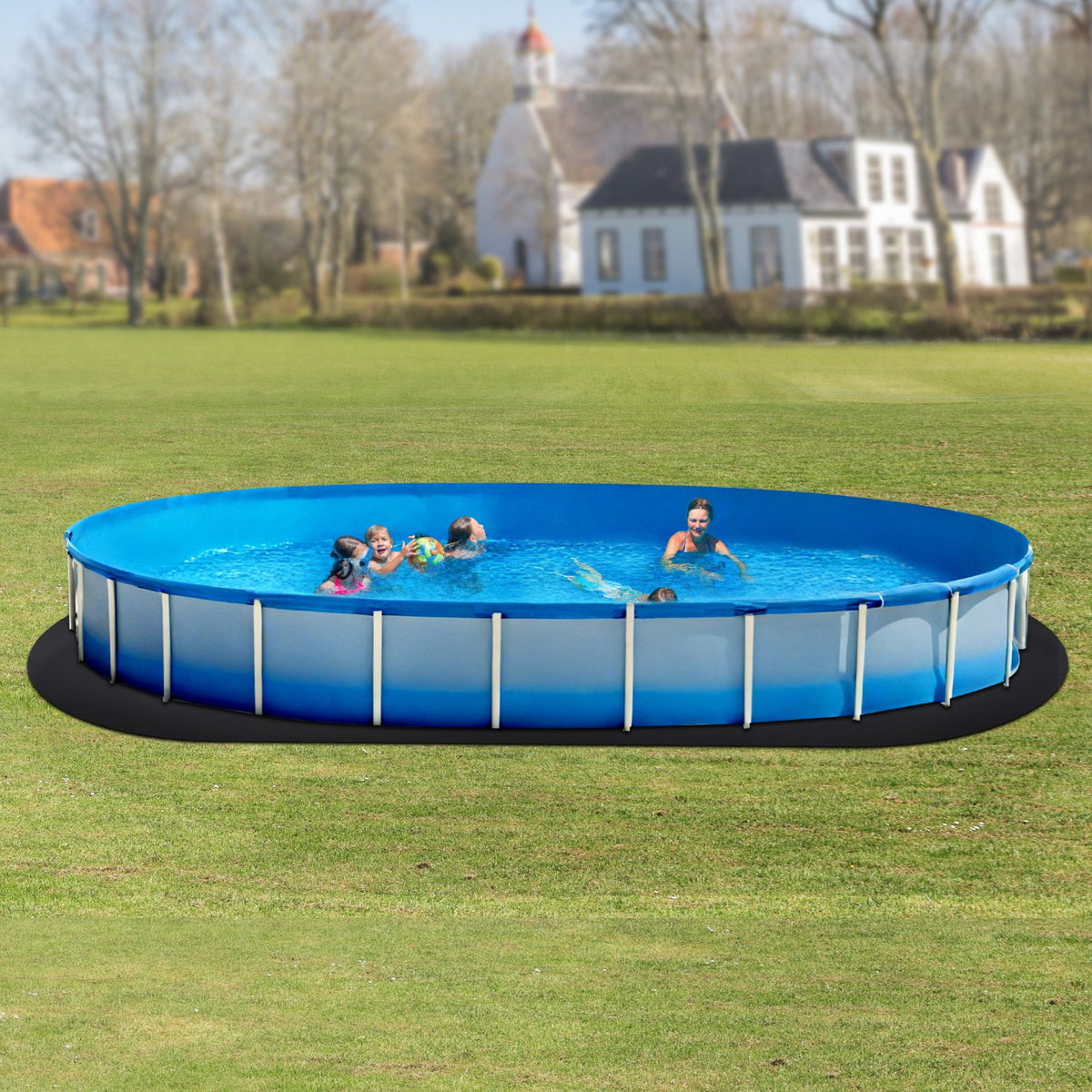 VEVOR Oval Pool Liner Pad, 15 x 30 ft Pool Liner Pad for Above Ground Swimming Pools, Extra-Thick Pool Mat, Prevents Punctures, Recycled Geotextile Material Underlayment Pad, Extend Liner Life - DSYYCDDOVAL175AMR001V0 - view 9