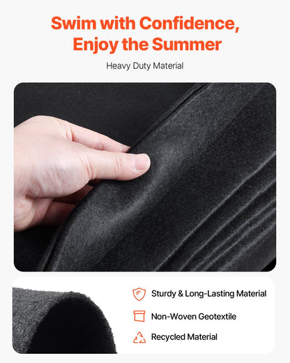 VEVOR Oval Pool Liner Pad, 18 x 33 ft Pool Liner Pad for Above Ground Swimming Pools, Extra-Thick Pool Mat, Prevents Punctures, Recycled Geotextile Material Underlayment Pad, Extend Liner Life - DSYYCDDOVAL1YFH9K001V0 - view 4