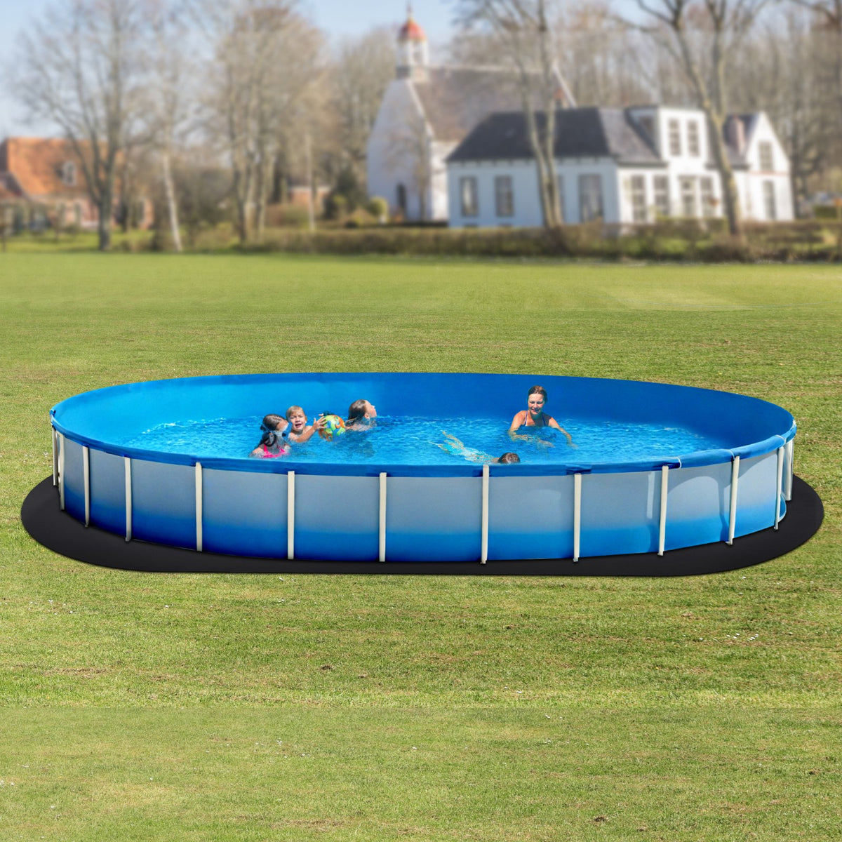 VEVOR Oval Pool Liner Pad, 18 x 33 ft Pool Liner Pad for Above Ground Swimming Pools, Extra-Thick Pool Mat, Prevents Punctures, Recycled Geotextile Material Underlayment Pad, Extend Liner Life - DSYYCDDOVAL1YFH9K001V0 - view 9