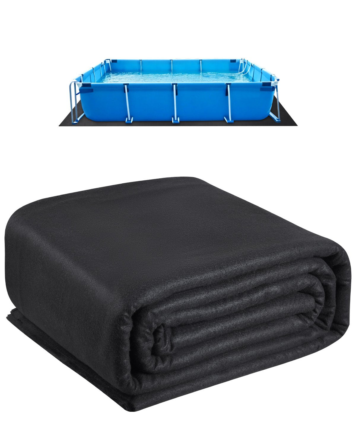 VEVOR Rectangle Pool Liner Pad, 16 x 32 ft Pool Liner Pad for Above Ground Swimming Pools, Extra-Thick Pool Mat, Prevents Punctures, Recycled Geotextile Material Underlayment Pad, Extend Liner Life - DSYYCDDRECTAWHGHE001V0 - view 1