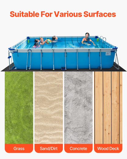 VEVOR Rectangle Pool Liner Pad, 16 x 32 ft Pool Liner Pad for Above Ground Swimming Pools, Extra-Thick Pool Mat, Prevents Punctures, Recycled Geotextile Material Underlayment Pad, Extend Liner Life - DSYYCDDRECTAWHGHE001V0 - view 7