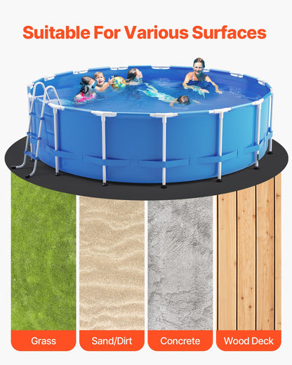 VEVOR 15ft Round Pool Liner Pad, Pool Liner Pad for Above Ground Swimming Pools, Extra-Thick Pool Mat, Prevents Punctures, Recycled Geotextile Material Underlayment Pad, Extend Liner Life - DSYYCDDROUNDEZARE001V0 - view 7