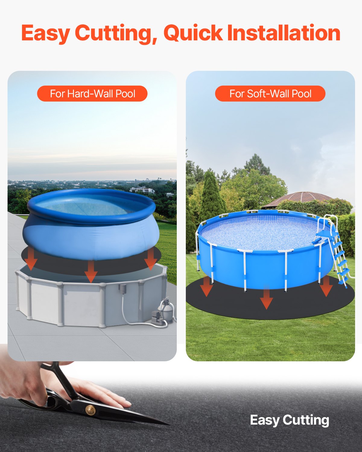 VEVOR 12ft Round Pool Liner Pad, Pool Liner Pad for Above Ground Swimming Pools, Extra-Thick Pool Mat, Prevents Punctures, Recycled Geotextile Material Underlayment Pad, Extend Liner Life - DSYYCDDROUNDY0ONC001V0 - view 5