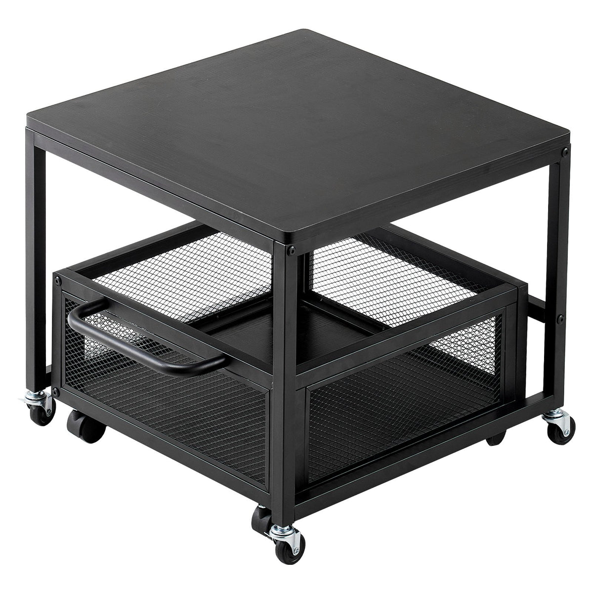 VEVOR Mini Fridge Stand with Storage, 198 lbs Mini Fridge Table with Movable Storage Cart & Swivel Wheels, Beverage Refrigerator Stand for Coffee Bar, Mini Fridge Organizer for Office Home Dorm, Black - DTCKMNBXZJ1C30NWZV0 - view 10