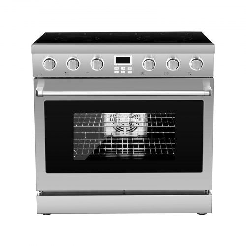 VEVOR 36 in Electric Range Oven, 6.0 Cu. Ft. Capacity Compact Freestanding Oven, Stainless Steel Kitchen Stove, with 5 Burners, Digital Screen Button Control, Easy Reach Racks for RV(No Power Cord) - DTLKDL36YCJCC55O6001V8 - view 2