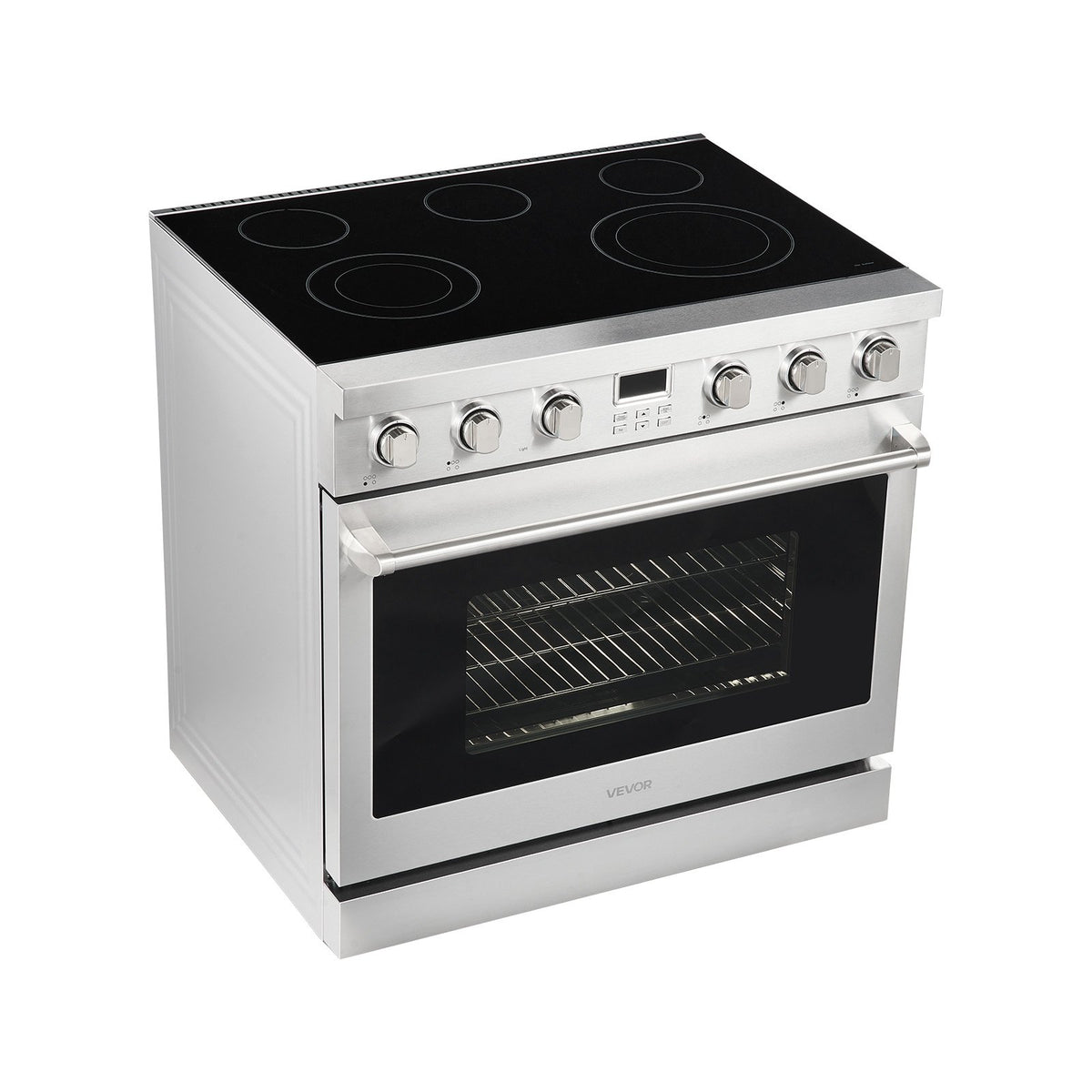 VEVOR 36 in Electric Range Oven, 6.0 Cu. Ft. Capacity Compact Freestanding Oven, Stainless Steel Kitchen Stove, with 5 Burners, Digital Screen Button Control, Easy Reach Racks for RV(No Power Cord) - DTLKDL36YCJCC55O6001V8 - view 10
