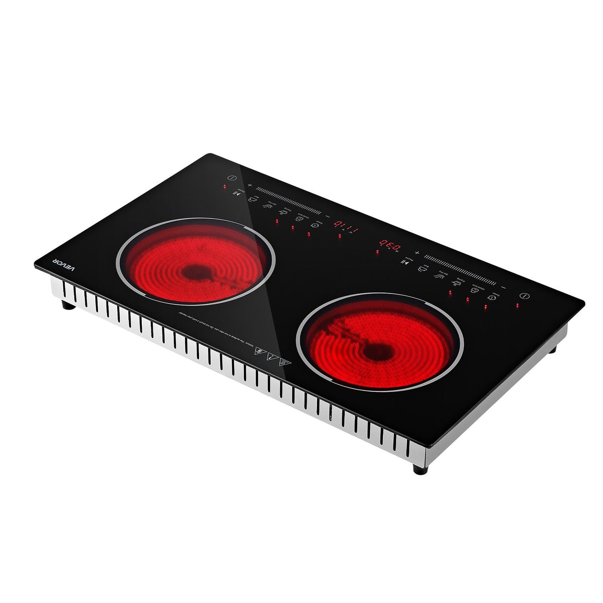 VEVOR Electric Cooktop 24inch 2 Burners Portable Stove Top 1800W 120V, Ceramic Countertop/Built-in Radiant Electric Stove , with 9 Power Levels, Timer, Child Lock, Over-Heat Guard, Touch Control - DTLQRS2BURNEI1AOQ001V1 - view 10