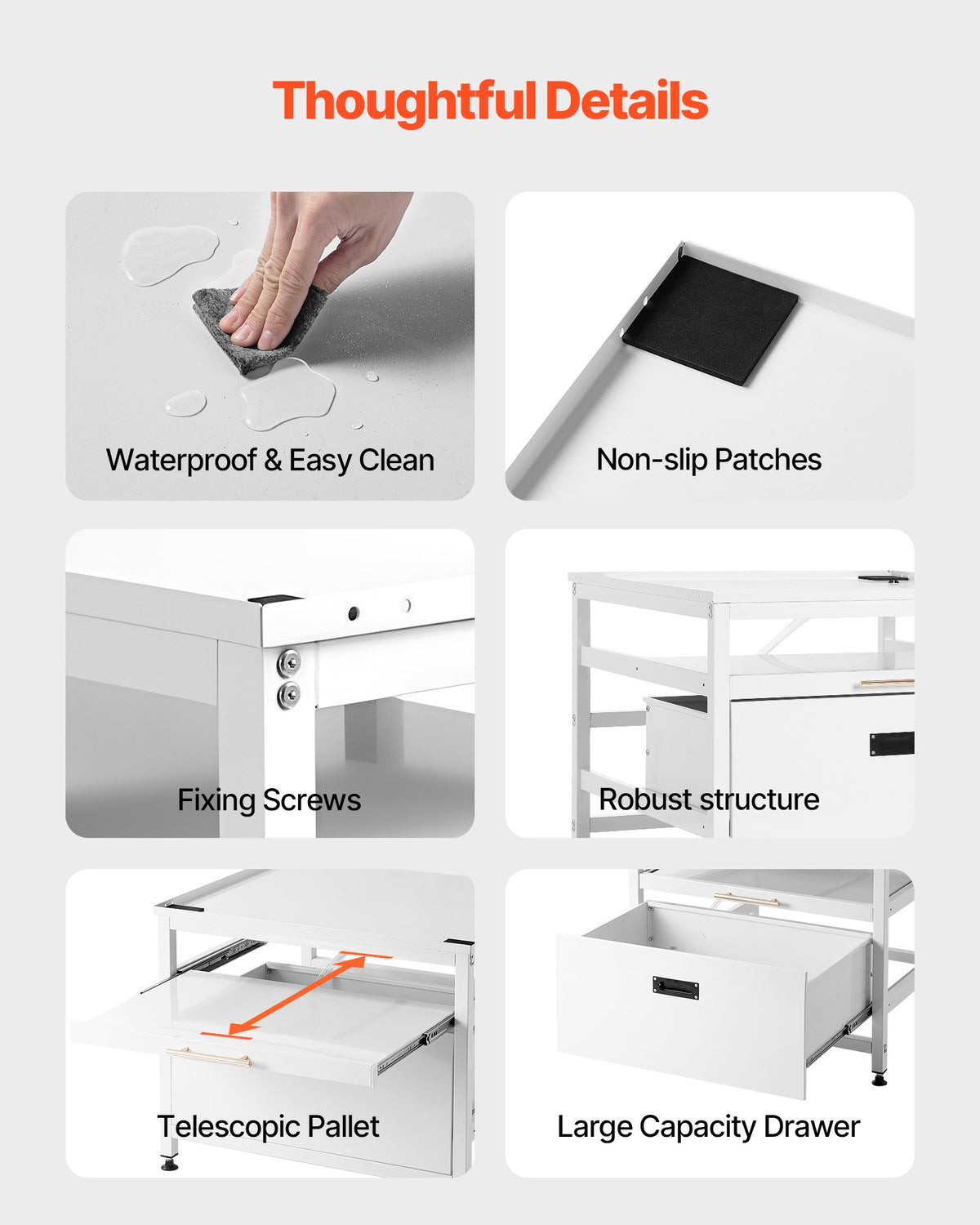 VEVOR Laundry Pedestal, 23 in Height, 29 x 29 in Washer and Dryer Pedestals with Pull-out Tray and Storage Space, 700 lbs Load Capacity, Non-Slip Feet Washing Machine Stand Universal Fit, White - DTPHCWKJ2929B1442001V0 - view 8