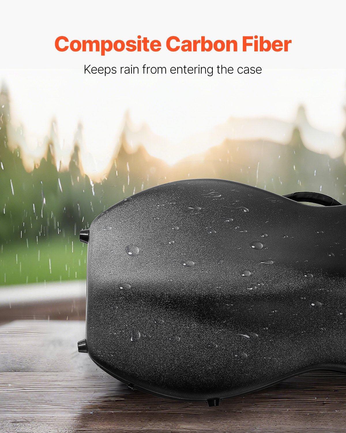 VEVOR 4/4 Full Size Cello Case, Composite Carbon Fiber, Lightweight Portable Travel Carrying Bag, with Plush Lining, Dual Shoulder Straps, Anti-Scratch, Professional Cello-Shape, for Cello, Black - DTQHTQXFHTXWD8QQ8001V0 - view 6