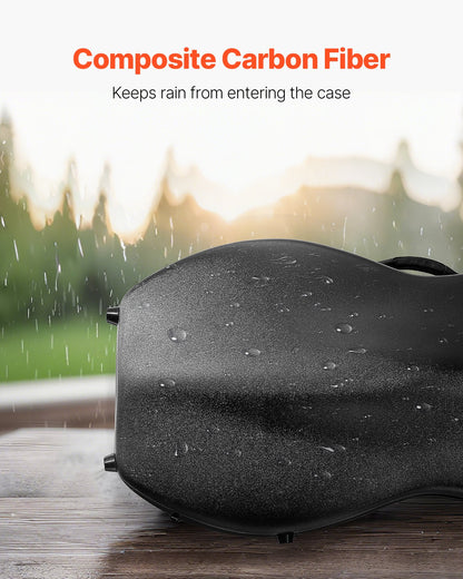 VEVOR 4/4 Full Size Cello Case, Composite Carbon Fiber, Lightweight Portable Travel Carrying Bag, with Plush Lining, Dual Shoulder Straps, Anti-Scratch, Professional Cello-Shape, for Cello, Black - DTQHTQXFHTXWD8QQ8001V0 - view 6