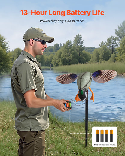 VEVOR Spinning Wing Motion Duck Decoys, Outdoor Teal Decoys for Hunting, Floating Duck for Pool, Pond, and Lake, Realistic Plastic Duck Hunting Decoy, Garden Yard Decoration, Easy to Carry, 1-Pack - DTSLYESY1J00LHRTZ001V9 - view 5