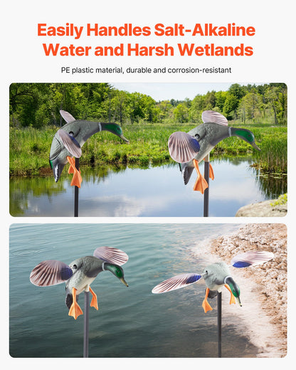 VEVOR Spinning Wing Motion Duck Decoys, Outdoor Teal Decoys for Hunting, Floating Duck for Pool, Pond, and Lake, Realistic Plastic Duck Hunting Decoy, Garden Yard Decoration, Easy to Carry, 1-Pack - DTSLYESY1J00LHRTZ001V9 - view 7