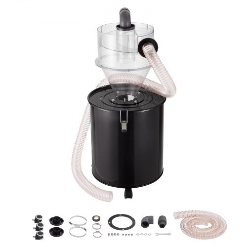 VEVOR Cyclone Dust Separator with Metal Tank, 4" Retrofit Cyclone Separator for Dust Collectors, ABS Dust Deputy With 2" Hole O.D. Connector & Hose for Wet/Dry Shop Vacuums, Fits 13.21 Gallon Tank - DTXFCCQTJZXBLCKLWV0 - view 2