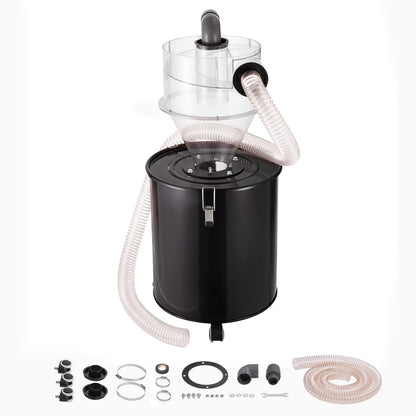 VEVOR Cyclone Dust Separator with Metal Tank, 4" Retrofit Cyclone Separator for Dust Collectors, ABS Dust Deputy With 2" Hole O.D. Connector & Hose for Wet/Dry Shop Vacuums, Fits 13.21 Gallon Tank - DTXFCCQTJZXBLCKLWV0 - view 10