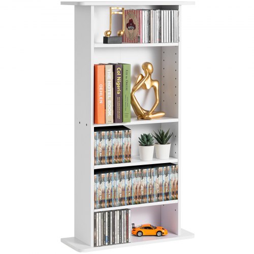 VEVOR Media Storage Cabinet, 5-layer DVD Shelf Holds up to 240 CDs, Adjustable CD Shelves, Protects & Organizes Music, Movie, Video Games or Memorabilia Collections, White - DVDCDCCJKFS5OIC88V0 - view 2