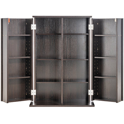 VEVOR Media Storage Cabinet, DVD Cabinet with Doors and Shelves, CD Storage Holds up to 576 CDs, Adjustable DVD Shelf, Protects & Organizes Music, Movie, Video Games or Collections-Espresso - DVDCDCCJLDS1BWRMWV0 - view 10