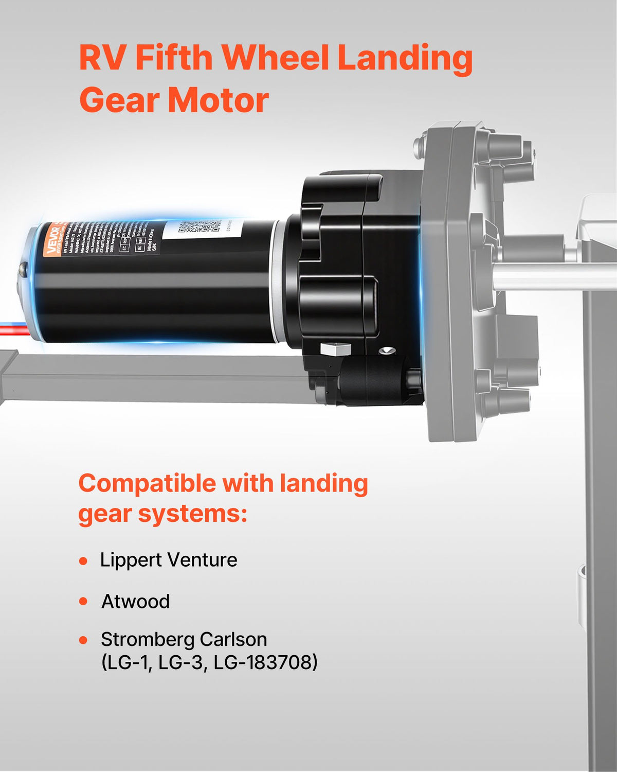 VEVOR RV 5th Wheel Landing Gear Motor, Replaces LG-142178, 5500 lbs Capacity, 300W RV Fifth Wheel Power Landing Gear Motor Compatible with Lippert Venture, Atwood, Stromberg Carlson Systems, Black - DWLQLJOEMM14VNXFU002V9 - view 3