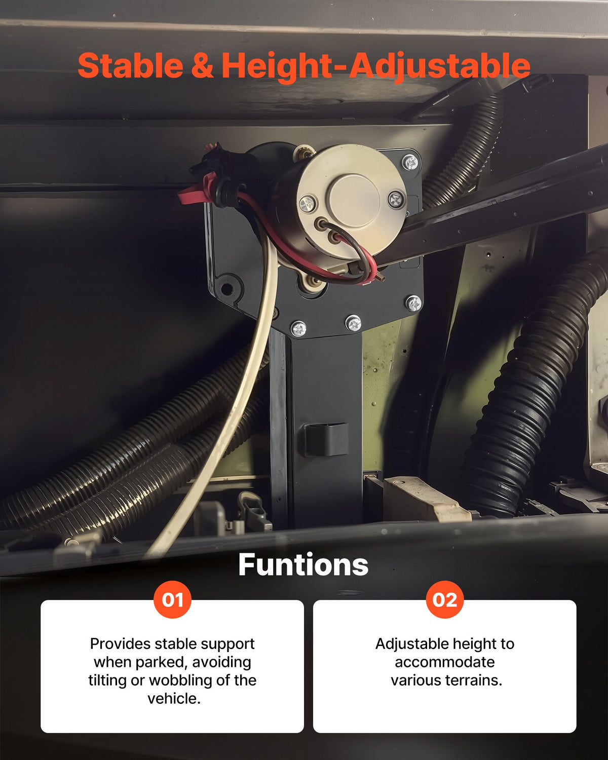 VEVOR RV Fifth Wheel Landing Gear Box 276602, Universal Mount Steel Gearbox Compatible with Lippert Venture, Atwood, Stromberg Carlson Landing Gear Systems, Replace LG-179015, Adjustable Height, Black - DWLQLJOEMM27ARYIP001V0 - view 5