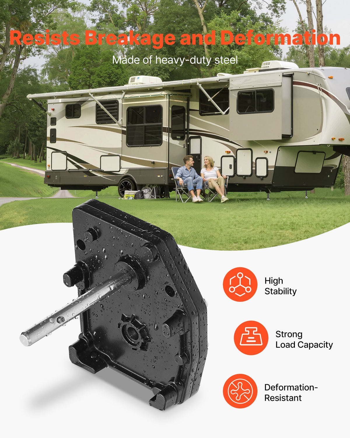 VEVOR RV Fifth Wheel Landing Gear Box 276602, Universal Mount Steel Gearbox Compatible with Lippert Venture, Atwood, Stromberg Carlson Landing Gear Systems, Replace LG-179015, Adjustable Height, Black - DWLQLJOEMM27ARYIP001V0 - view 6