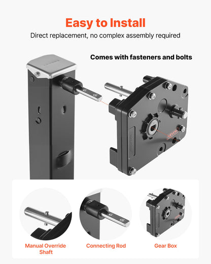 VEVOR RV Fifth Wheel Landing Gear Box 276602, Universal Mount Steel Gearbox Compatible with Lippert Venture, Atwood, Stromberg Carlson Landing Gear Systems, Replace LG-179015, Adjustable Height, Black - DWLQLJOEMM27ARYIP001V0 - view 7
