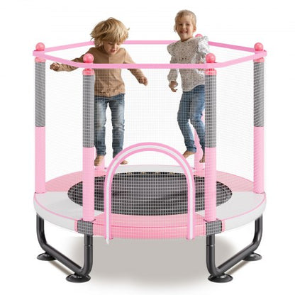 VEVOR 60" Kids Trampoline, 5FT Indoor Outdoor Trampoline, Mini Toddler Recreational Trampolinewith Safety Enclosure Net and Basketball Hoop, Birthday Gifts Christmas Toys for 3+ Years Children, Pink - DWYXBC60YCDW7VQVTV0 - view 2