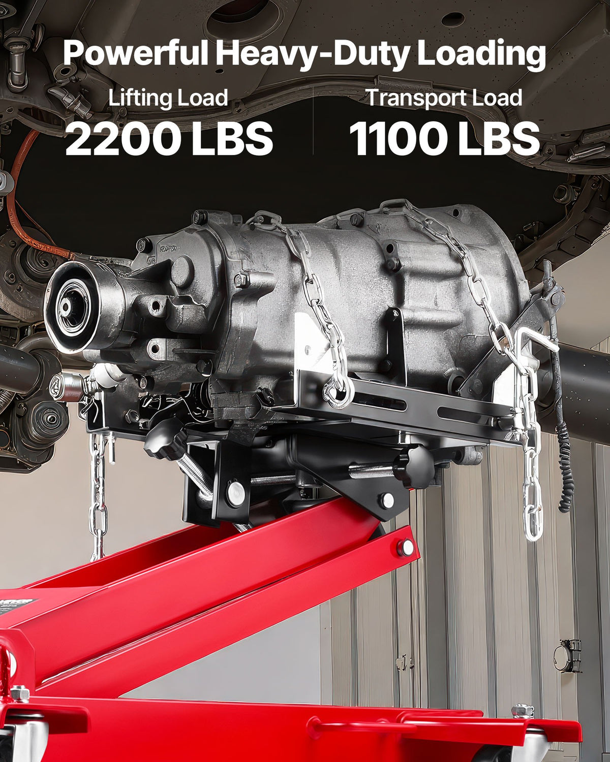 VEVOR Low Profile Floor Jack, 2200 lbs / 1 Ton Lifting Capacity Telescoping Transmission Floor Jack, 7.28-27.6 in Lifting Height, Flexible 360° Swivel wheels, Heavy-Duty Lift Hoist for Garage/Shop - DWYYQJDHS220DJN5M001V0 - view 4