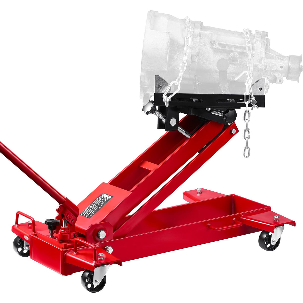 VEVOR Low Profile Floor Jack, 2200 lbs / 1 Ton Lifting Capacity Telescoping Transmission Floor Jack, 7.28-27.6 in Lifting Height, Flexible 360° Swivel wheels, Heavy-Duty Lift Hoist for Garage/Shop - DWYYQJDHS220DJN5M001V0 - view 10
