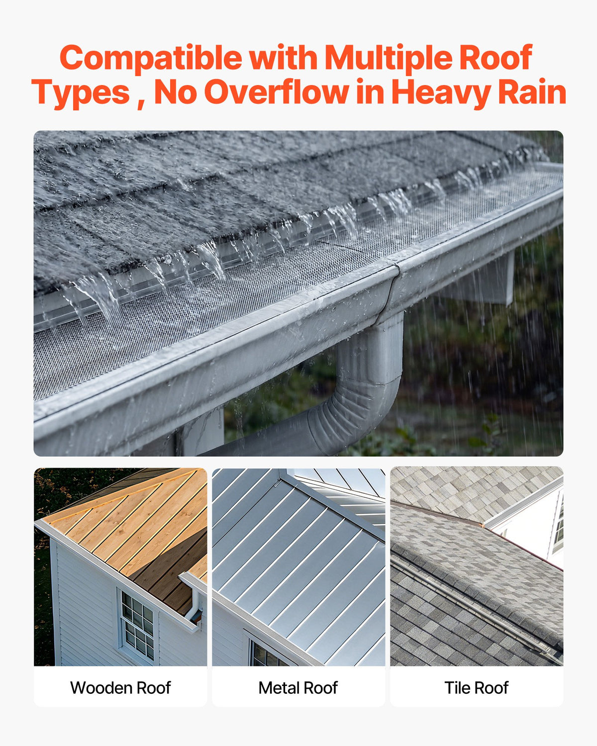 VEVOR Gutter Guard, 6 in Aluminum Gutter Cover with Stainless Steel Micro Mesh, Heavy-Duty 48ft Length, 0.04in Thick, Leaf Guard for Debris and Pine Needles, Easy DIY Install, Screws Included, 12 PCS - DWZTGGBBXGWLNM2QA001V0 - view 7
