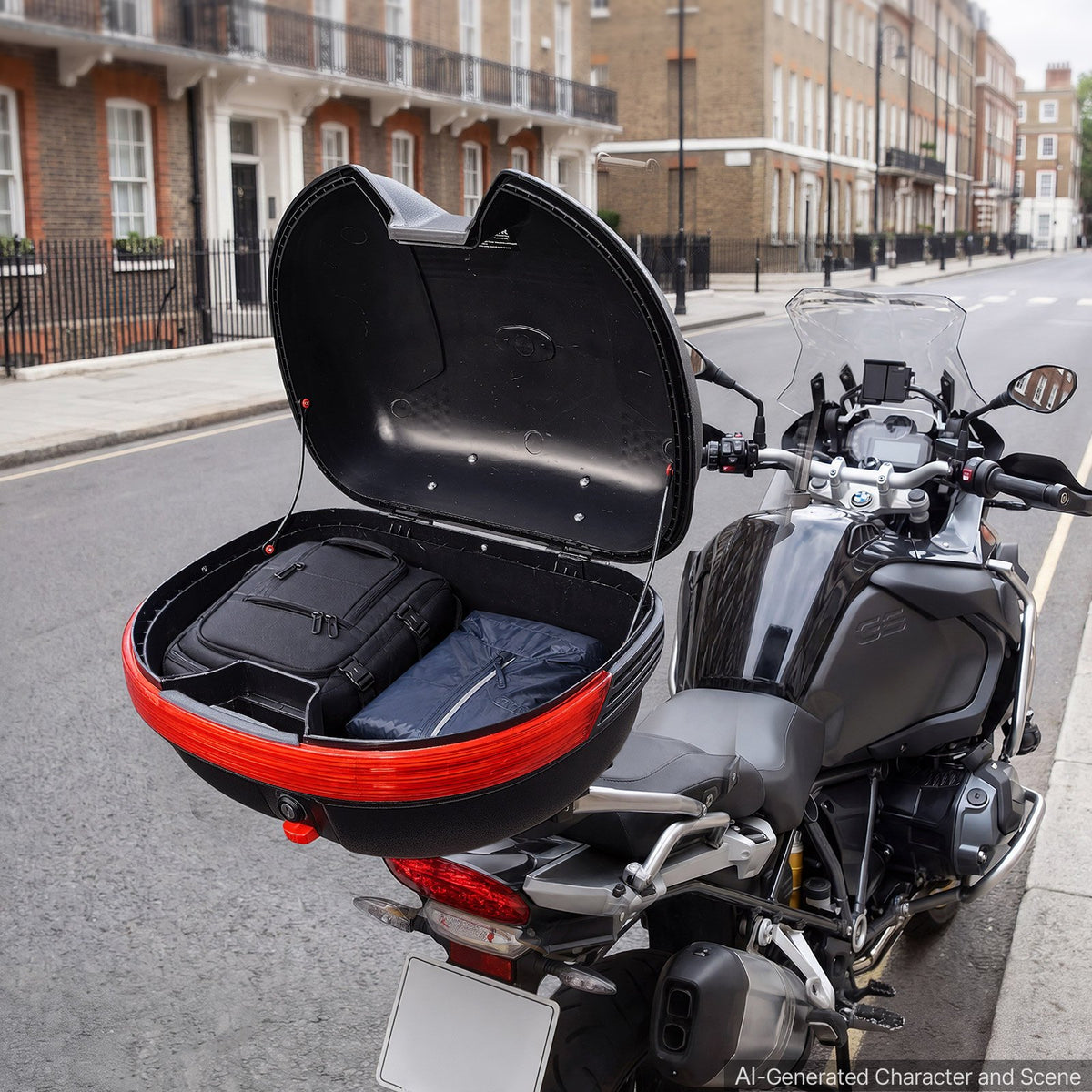 VEVOR Motorcycle Top Case 30L Universal Waterproof PP Motorcycle Tail Case, Detachable Motorbike Top Box with Security Lock & Backrest for Luggage Storage - DX30LPPHSTYX2K6PE001V0 - view 9