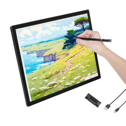 VEVOR Light Board, A3 LED Light Pad with 6 Level Dimmable Brightness, Rechargeable Light Table for Tracing, Light Box for Diamond Painting, Animation, Sketching, Drawing, Stenciling, Artists (Black) - DXA3CDS00000DF6MXV9 - view 2