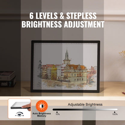 VEVOR Light Board, A3 LED Light Pad with 6 Level Dimmable Brightness, Rechargeable Light Table for Tracing, Light Box for Diamond Painting, Animation, Sketching, Drawing, Stenciling, Artists (Black) - DXA3CDS00000DF6MXV9 - view 5
