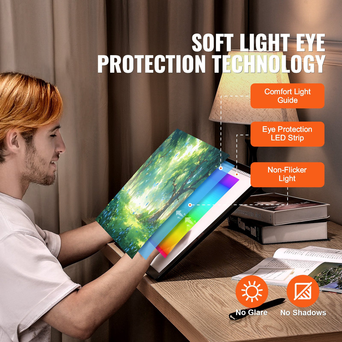 VEVOR Light Board, A3 LED Light Pad with 6 Level Dimmable Brightness, Rechargeable Light Table for Tracing, Light Box for Diamond Painting, Animation, Sketching, Drawing, Stenciling, Artists (Black) - DXA3CDS00000DF6MXV9 - view 6
