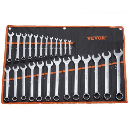 VEVOR Combination Wrench Set, 25-Piece Open End Wrench Set with Roll-up Pouch, Carbon Steel Wrench Set  Metric 6 mm to 32 mm, Ideal for General Household, Garage, Workshop, Auto Repairs, Emergency - DXBSTZGDK25P2B3VYV0 - view 2