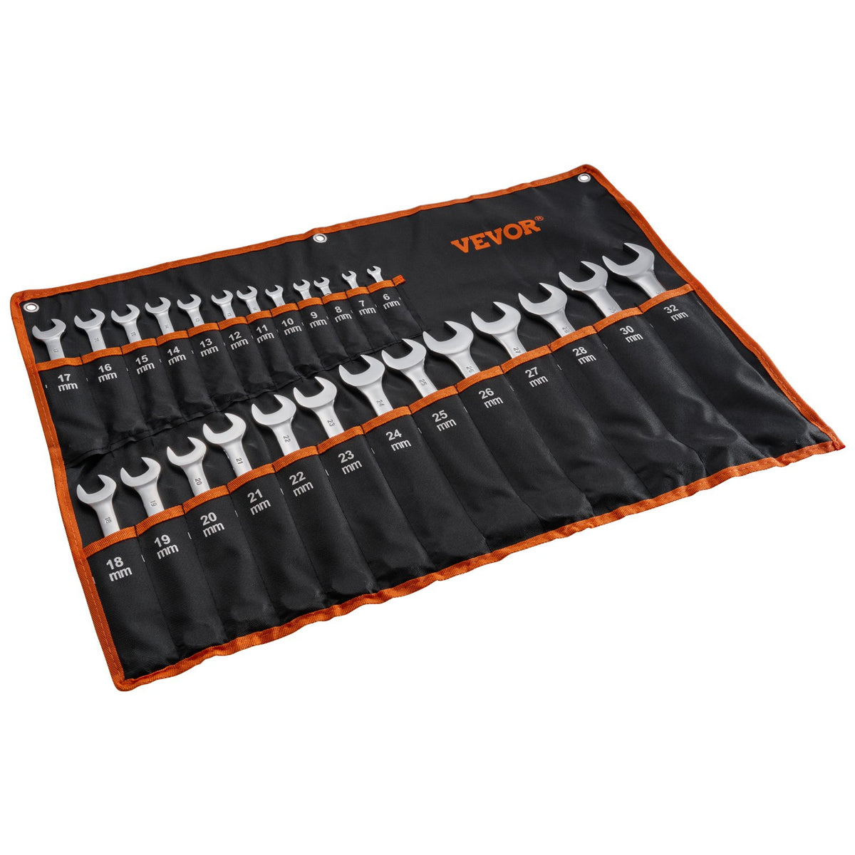 VEVOR Combination Wrench Set, 25-Piece Open End Wrench Set with Roll-up Pouch, Carbon Steel Wrench Set  Metric 6 mm to 32 mm, Ideal for General Household, Garage, Workshop, Auto Repairs, Emergency - DXBSTZGDK25P2B3VYV0 - view 10