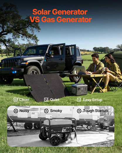 VEVOR Portable Power Station with 100W Solar Panel, 600W Solar Generator Power Station, 493Wh LiFePO4 Battery Backup with 8 Output Ports for Home Emergency, Outdoor Camping, RV Travel - DXCNDYTJ1100D3D0E001V1 - view 4