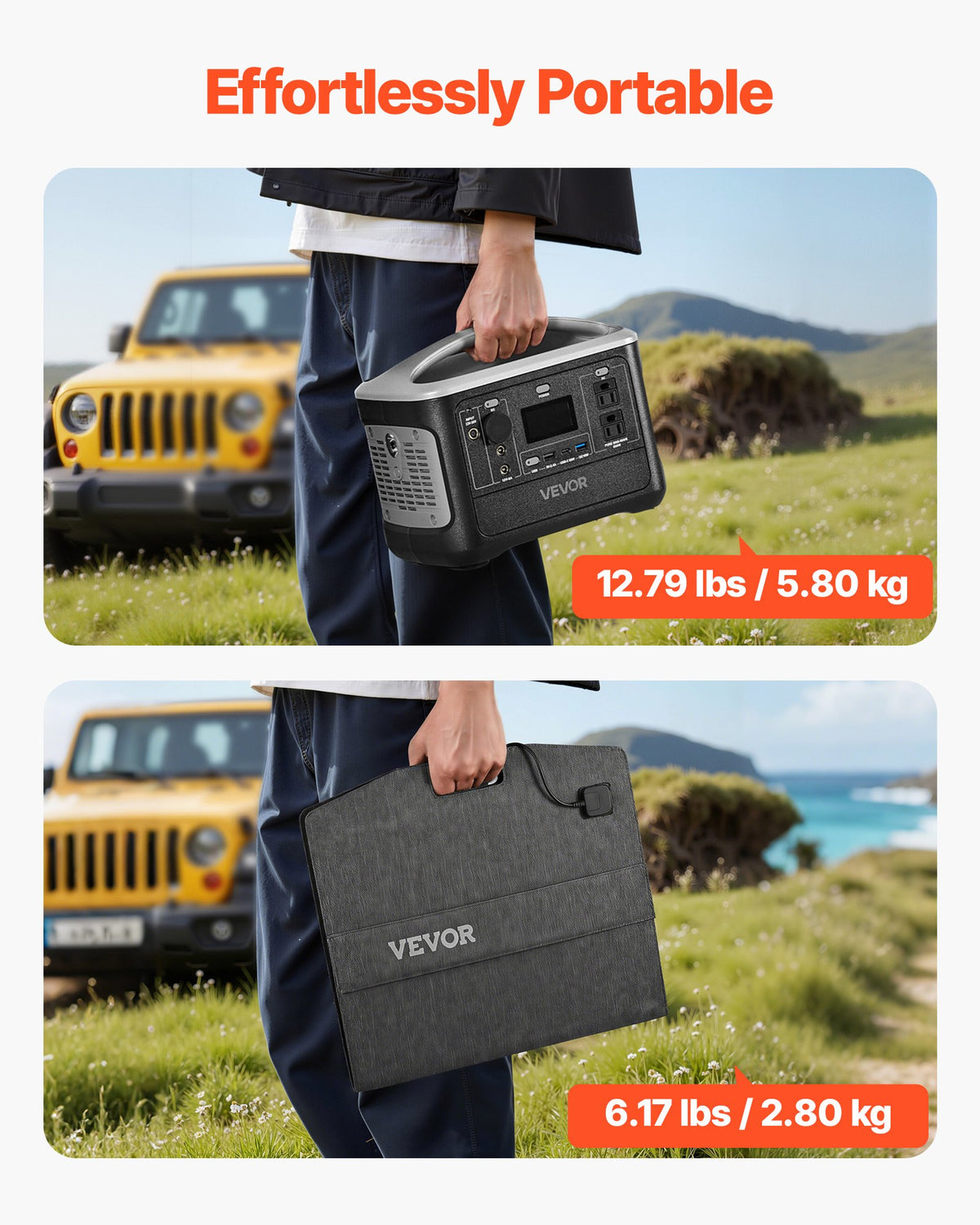 VEVOR Portable Power Station with 100W Solar Panel, 600W Solar Generator Power Station, 493Wh LiFePO4 Battery Backup with 8 Output Ports for Home Emergency, Outdoor Camping, RV Travel - DXCNDYTJ1100D3D0E001V1 - view 6