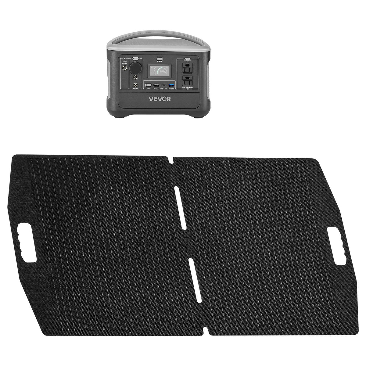 VEVOR Portable Power Station with 100W Solar Panel, 600W Solar Generator Power Station, 493Wh LiFePO4 Battery Backup with 8 Output Ports for Home Emergency, Outdoor Camping, RV Travel - DXCNDYTJ1100D3D0E001V1 - view 10