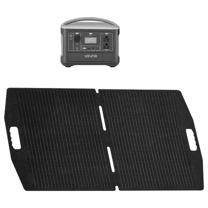 VEVOR Portable Power Station with 100W Solar Panel, 600W Solar Generator Power Station, 493Wh LiFePO4 Battery Backup with 8 Output Ports for Home Emergency, Outdoor Camping, RV Travel - DXCNDYTJ1100D3D0E001V1 - view 10