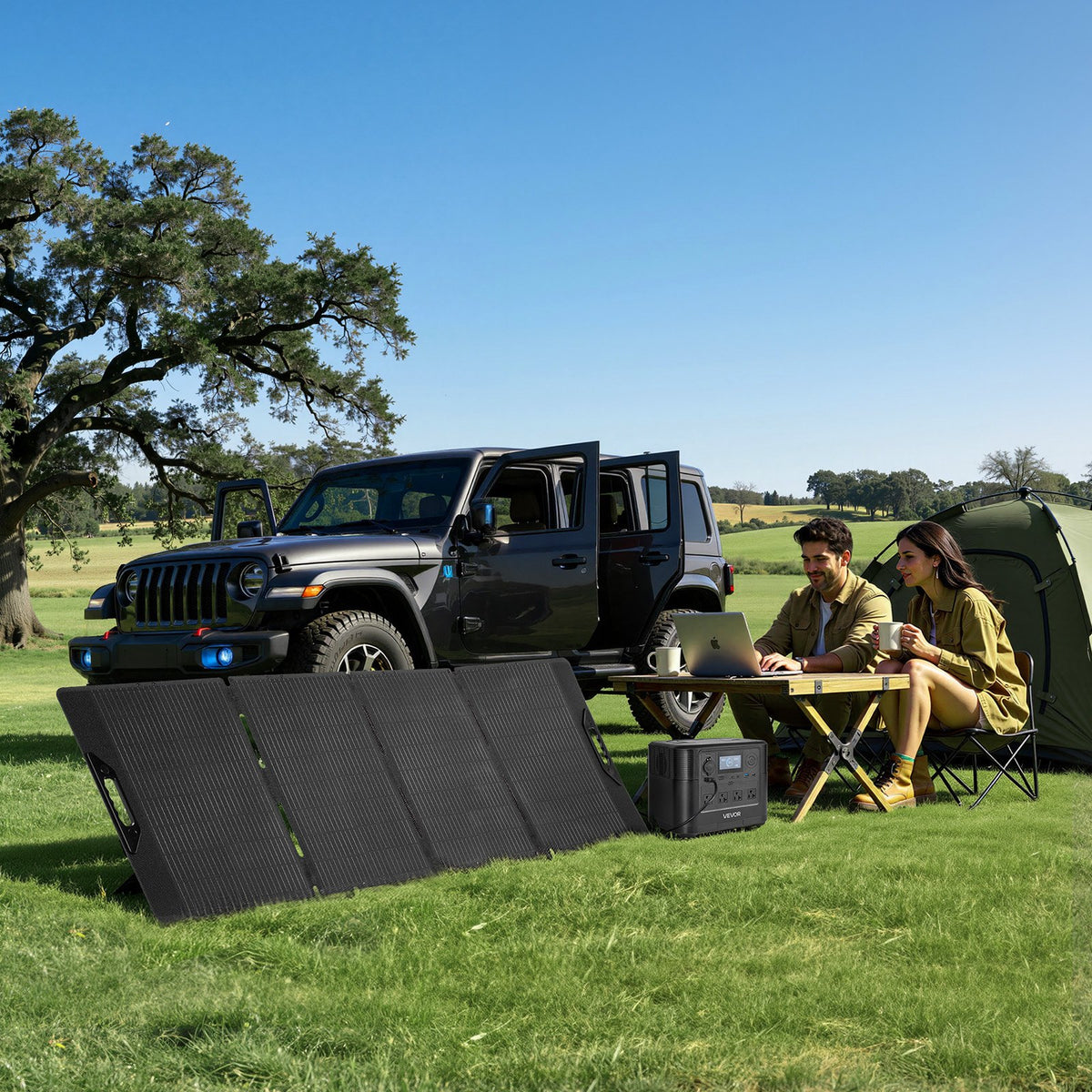 VEVOR Portable Power Station with 200W Solar Panel, 1200W Solar Generator Power Station, 806Wh LiFePO4 Battery Backup with 9 Output Ports for Home Emergency, Outdoor Camping, RV Travel - DXCNDYTJ12004XZMT001V1 - view 9