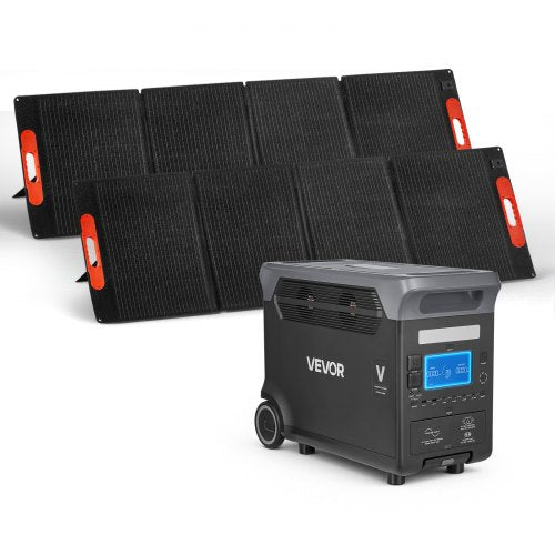 VEVOR Portable Power Station with 2PCS 200W Solar Panels, 3000W Solar Generator Power Station, 3072Wh LiFePO4 Battery Backup with 15 Output Ports for for Home Emergency, Outdoor Camping, RV Travel - DXCNDYTJ2200V2T2X001V1 - view 2