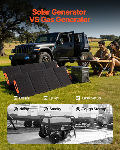 VEVOR Portable Power Station with 2PCS 200W Solar Panels, 3000W Solar Generator Power Station, 3072Wh LiFePO4 Battery Backup with 15 Output Ports for for Home Emergency, Outdoor Camping, RV Travel - DXCNDYTJ2200V2T2X001V1 - view 4
