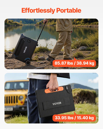VEVOR Portable Power Station with 2PCS 200W Solar Panels, 3000W Solar Generator Power Station, 3072Wh LiFePO4 Battery Backup with 15 Output Ports for for Home Emergency, Outdoor Camping, RV Travel - DXCNDYTJ2200V2T2X001V1 - view 6