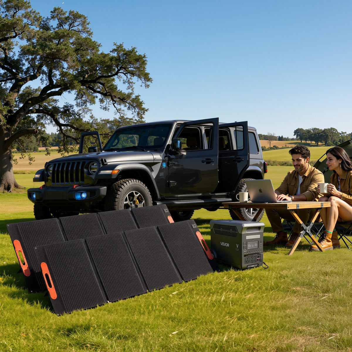 VEVOR Portable Power Station with 2PCS 200W Solar Panels, 3000W Solar Generator Power Station, 3072Wh LiFePO4 Battery Backup with 15 Output Ports for for Home Emergency, Outdoor Camping, RV Travel - DXCNDYTJ2200V2T2X001V1 - view 9