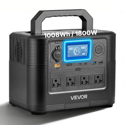 VEVOR Portable Power Station, 1800W Solar Generator Power Station, 1008Wh LiFePO4 Battery Backup with 9 Output Ports for for Home Emergency, Outdoor Camping, RV Travel (Solar Panel NOT Included) - DXCNDYWTYNB177DIF001V1 - view 2