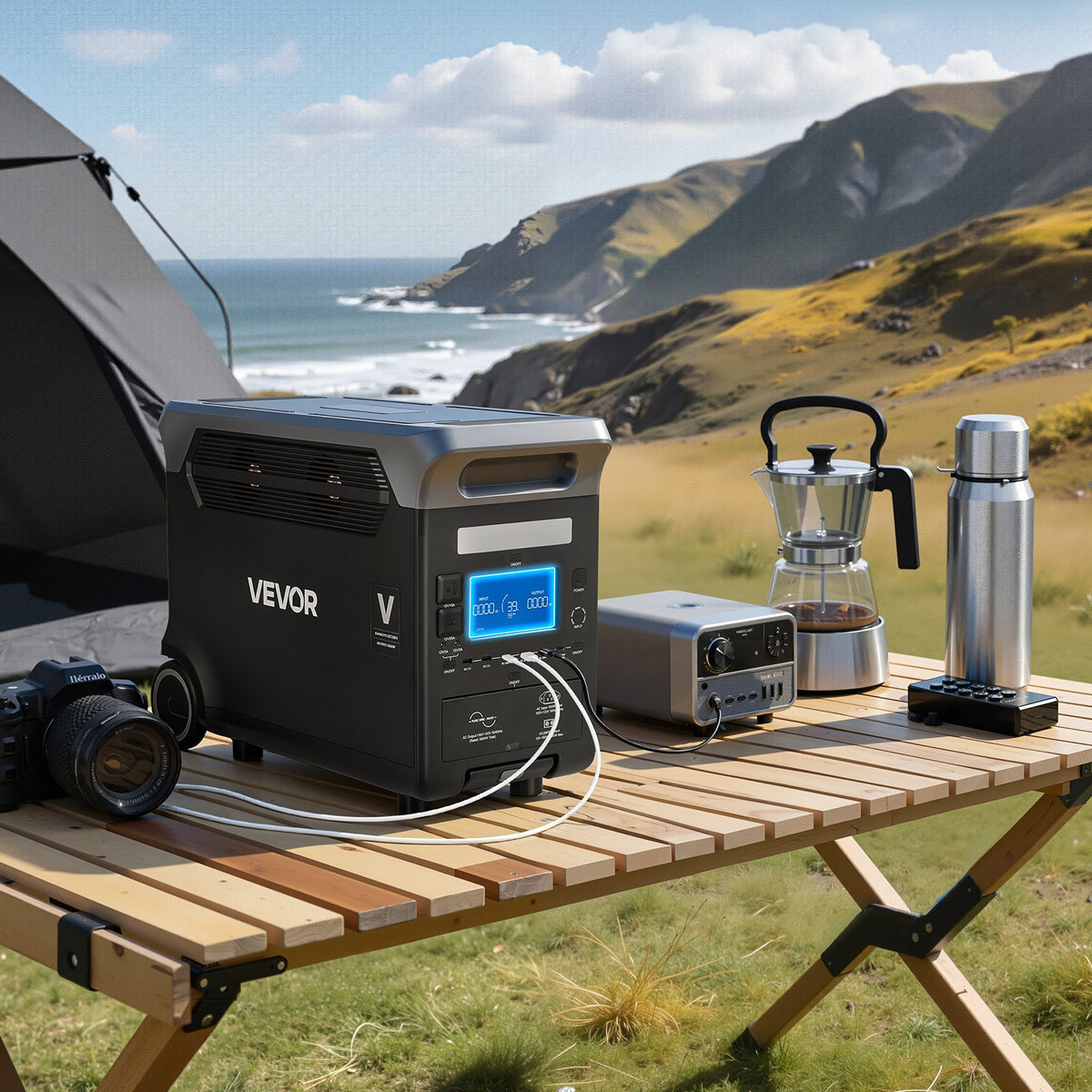 VEVOR Portable Power Station, 3000W Solar Generator Power Station, 3072Wh LiFePO4 Battery Backup with 15 Output Ports for for Home Emergency, Outdoor Camping, RV Travel (Solar Panel NOT Included) - DXCNDYWTYNB39QS59001V1 - view 9